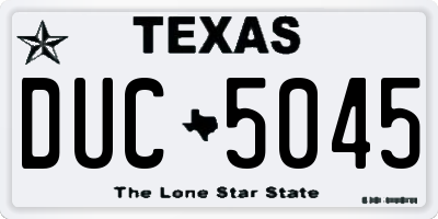 TX license plate DUC5045