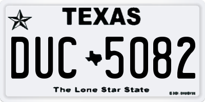 TX license plate DUC5082