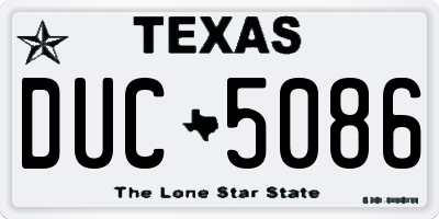 TX license plate DUC5086