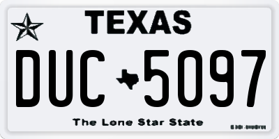 TX license plate DUC5097