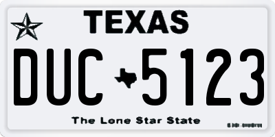 TX license plate DUC5123