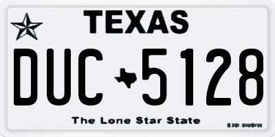 TX license plate DUC5128