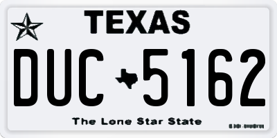 TX license plate DUC5162