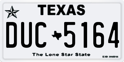 TX license plate DUC5164