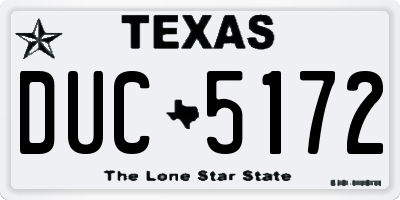 TX license plate DUC5172