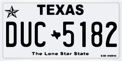 TX license plate DUC5182