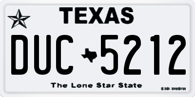 TX license plate DUC5212