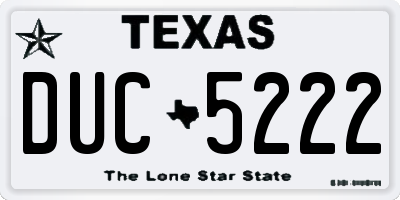 TX license plate DUC5222