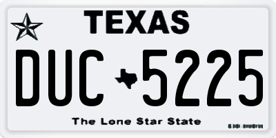 TX license plate DUC5225