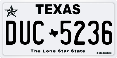 TX license plate DUC5236