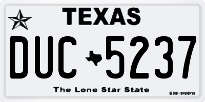 TX license plate DUC5237