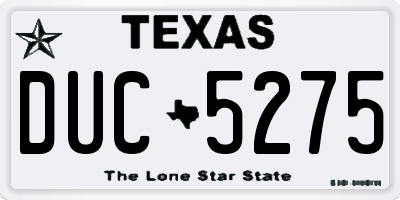 TX license plate DUC5275