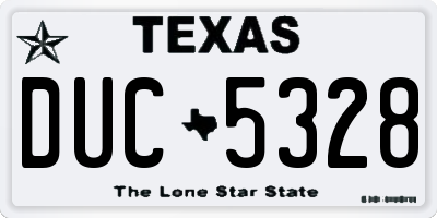TX license plate DUC5328