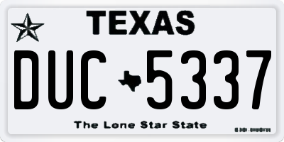 TX license plate DUC5337
