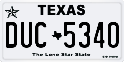 TX license plate DUC5340