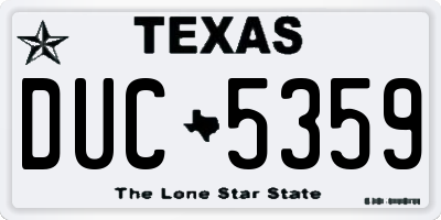 TX license plate DUC5359
