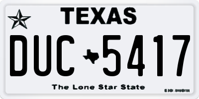 TX license plate DUC5417