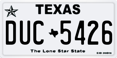 TX license plate DUC5426