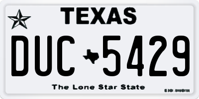 TX license plate DUC5429