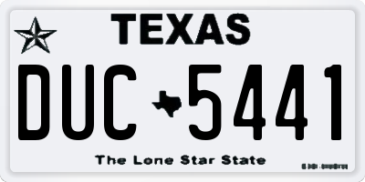 TX license plate DUC5441