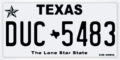 TX license plate DUC5483