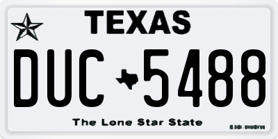 TX license plate DUC5488