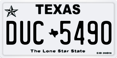 TX license plate DUC5490