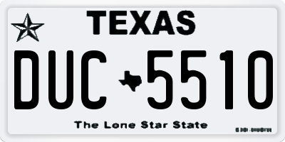 TX license plate DUC5510
