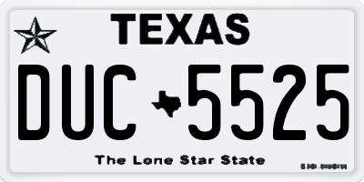 TX license plate DUC5525