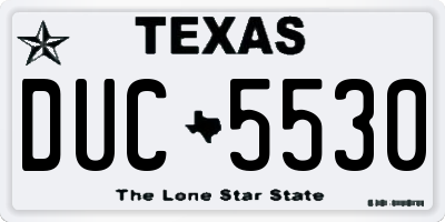 TX license plate DUC5530