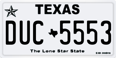 TX license plate DUC5553