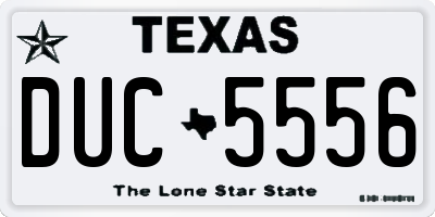 TX license plate DUC5556