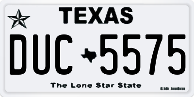TX license plate DUC5575