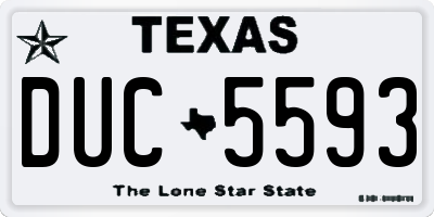 TX license plate DUC5593
