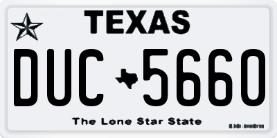 TX license plate DUC5660