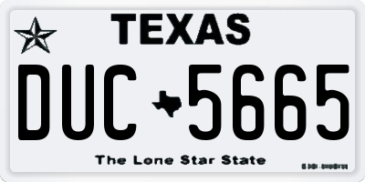 TX license plate DUC5665