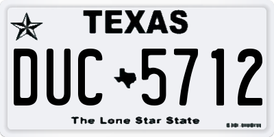 TX license plate DUC5712