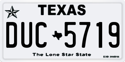 TX license plate DUC5719