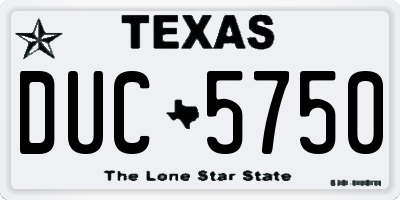 TX license plate DUC5750