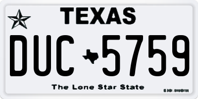 TX license plate DUC5759