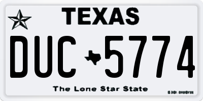 TX license plate DUC5774