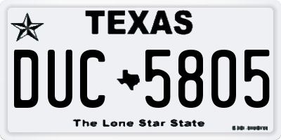 TX license plate DUC5805