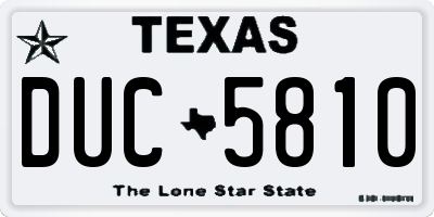 TX license plate DUC5810