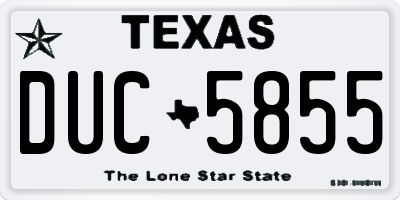 TX license plate DUC5855