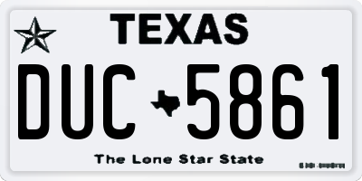 TX license plate DUC5861