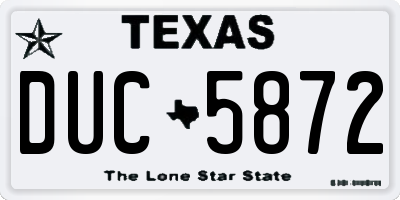 TX license plate DUC5872