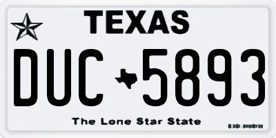 TX license plate DUC5893