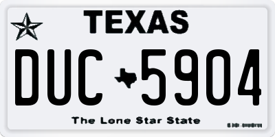 TX license plate DUC5904