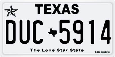 TX license plate DUC5914