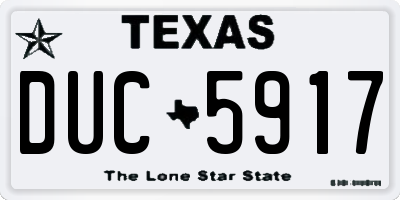 TX license plate DUC5917